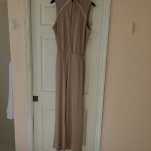 SPANX Sleeveless Wide-Leg Jumpsuit in Taupe